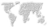 Stylized cutout world map