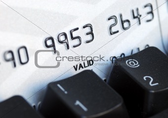 Credit card and keyboard concept online shopping or banking