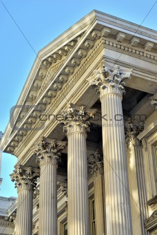 Neoclassical architecture with columns from the City Hall in New York City