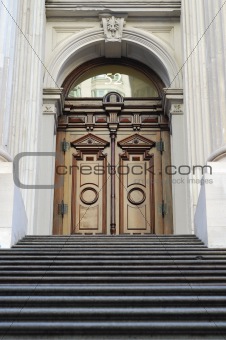 Entrance door from the City Hall in New York City