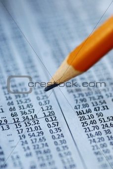 Check out the stock prices with a pencil
