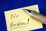 No Problem on a yellow sticker isolated on blue