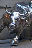 Silver Bull statue in Manhattan New York City