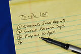 List out the “To Do List” isolated on blue