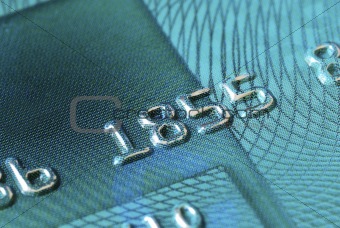 Close up view of a credit card