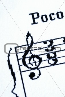 Treble clef at the beginning of the music sheet