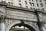 The word Manhattan outside the Municipal Building