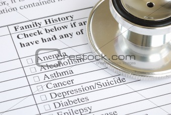 Fill out the family history section in the medical questionnaire