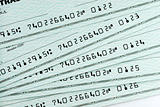 A pile of bank checks