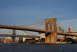 Brooklyn Bridge in New York City under blue sky