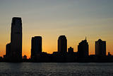 Silhouette of the skyline for Exchange Place in New Jersey