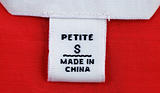 Close up view of the clothing label
