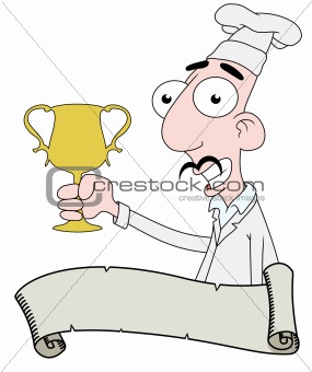 Chef with trophy