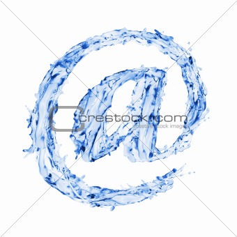 email sign made of water splshes