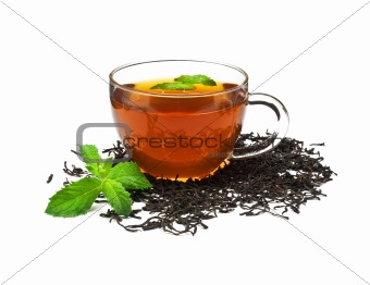 Cup of Tea with Mint Leaf