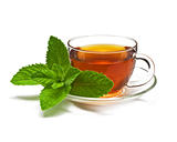Cup tea with mint on a white background. 