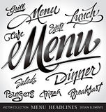 menu headlines set (vector)