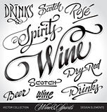 beverages headlines set (vector)