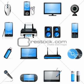 electronic icon set
