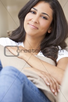 Beautiful Girl Happy Smiling Young Hispanic Woman 