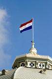 Dutch flag waving on the roof of Kurhaus hotel