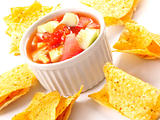 nachos with salsa dip