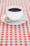 Coffee on a tablecloth