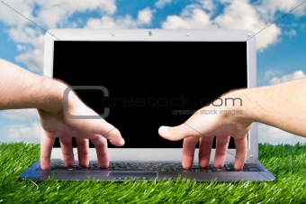 laptop outdoors