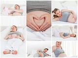 Collage of a pregnant woman
