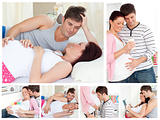 Collage of a pregnant couple