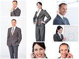 Collage of business people portraits
