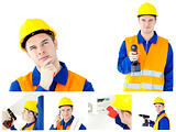 Collage of a young contractor