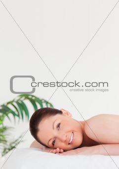 Close up of a young woman in a spa