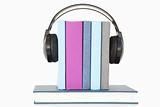 Headphones around books