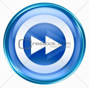 Forward icon blue, isolated on white background.