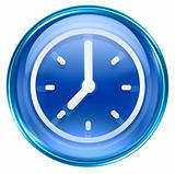 clock icon blue, isolated on white background