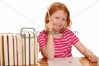Girl doing her homework
