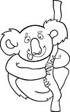 cartoon koala for coloring book