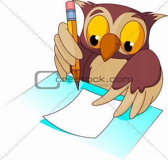 Wise owl  writing