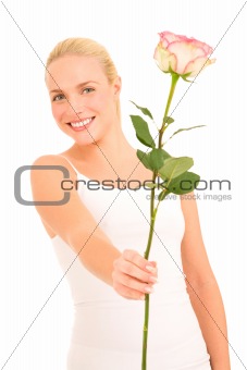 woman with a rose