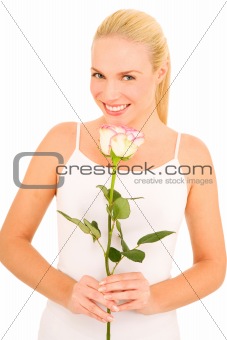 woman with a rose