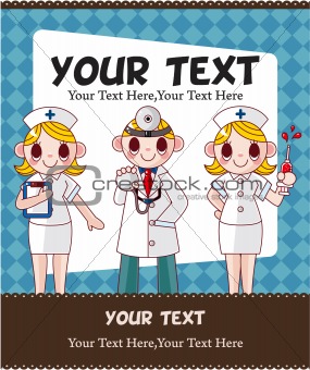 cartoon doctor and nurse card card
