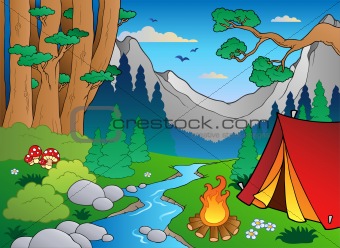 Cartoon forest landscape 4