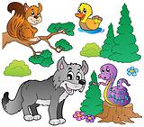 Forest cartoon animals set 2