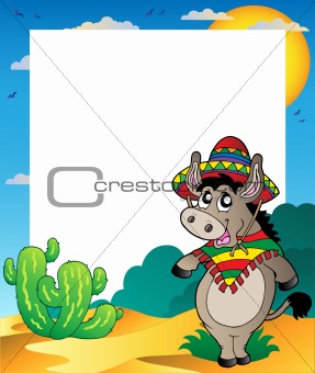 Frame with Mexican donkey