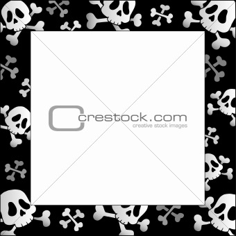Frame with pirate skulls and bones