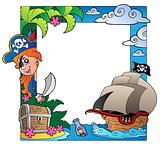 Frame with sea and pirate theme 3