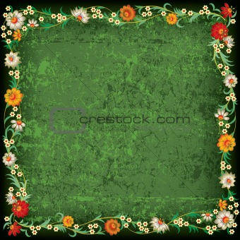 abstract floral ornament with flowers