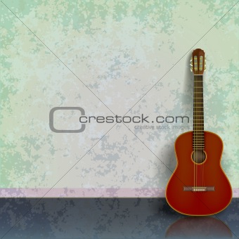 abstract music grunge background with guitar
