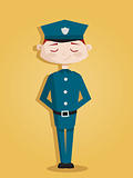 Retro cartoon policeman